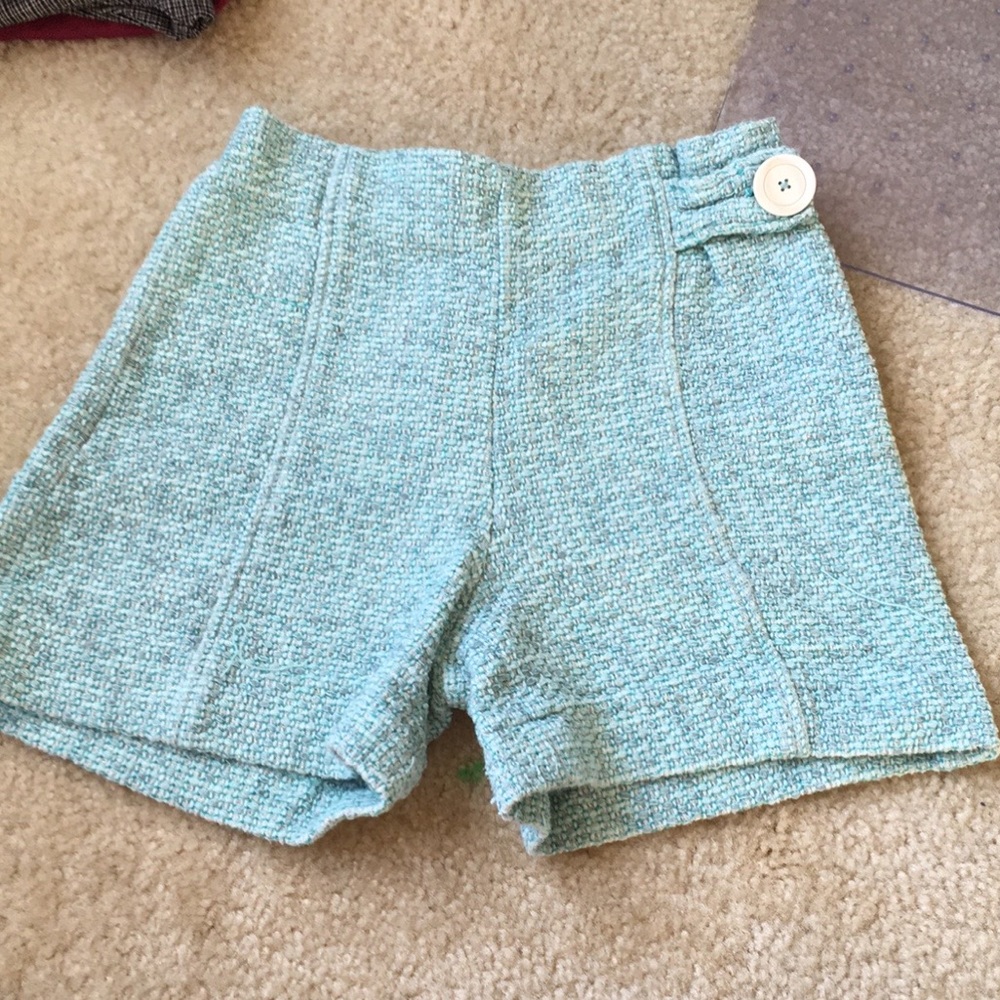 Green Tweed Shorts